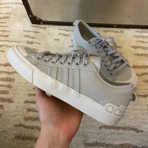 Adidas grey canvas sneakers M7/W8.5